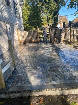 Backyard paver patio