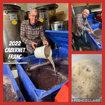 volunteers helping with our wine making