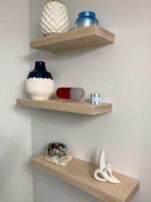 Natural Maple floating shelves