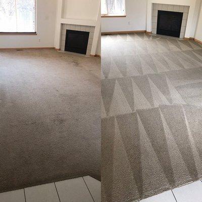 Before and After Carpet Cleaning