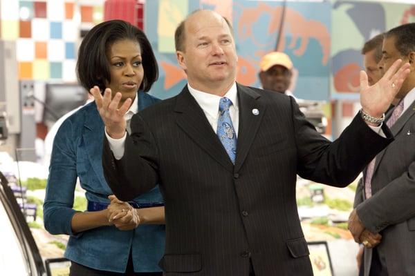 First Lady Michelle Obama Touring The Fresh Grocer of Progress Plaza