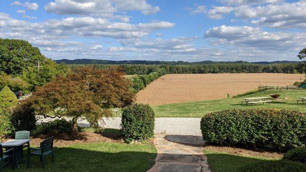 View across the fields to the Missouri river