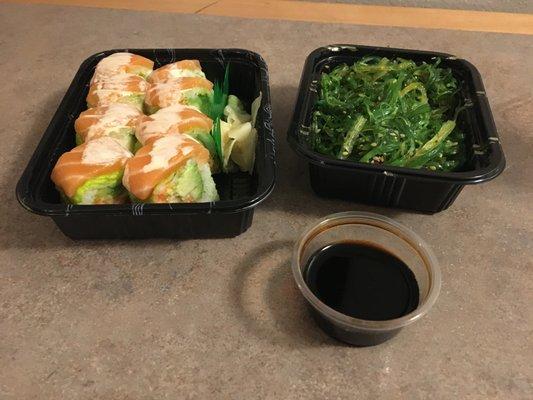 Autumn of Alaska Roll & Seaweed Salad