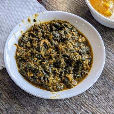 Palak paneer, surprisingly spicy and delicious