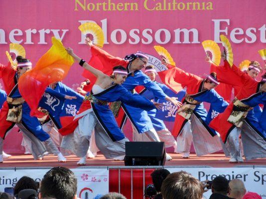 Uzumaru Yosakoi performance at the 2022 Northern California Cherry Blossom Festival in Japantown.