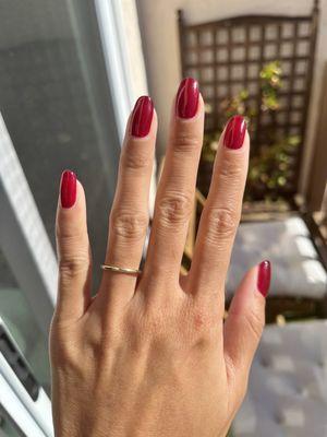 Red gel manicure