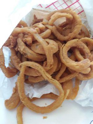 Onion rings are amazing! Crispy and delicious.