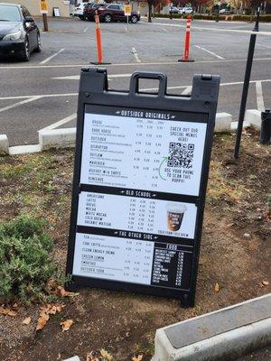 Menu as of November 2022. They offer a Keto friendly mocha!!!