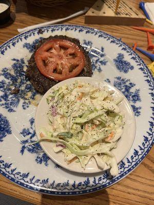 Hamburger Steak** w/ coleslaw