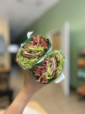 BLT wrap with avocado