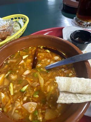 Pozole and corn tortillas for Father's Day's lunch or dinner!!!!!