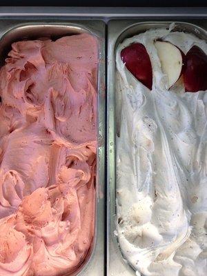 Sorbetto is always vegan, lactose-free, dairy-free and awesome!  Fragola/Strawberry & Pera Rossa/Red Pear