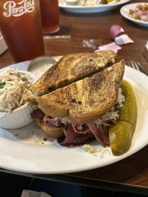 Rueben with cole slaw