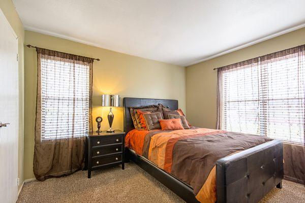 Bedroom area at Countryside Village apartments in Moore, Oklahoma.