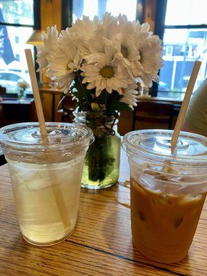 Farmers market iced tea and iced coffee