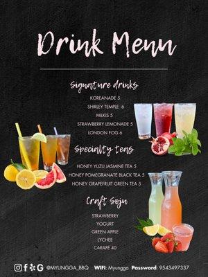 Drink menu