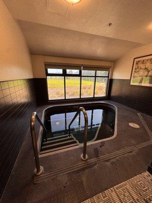 Unoccupied whirlpool in the ladies bathroom/changing area. Space is shared with the spa and the pool so could find kids here.