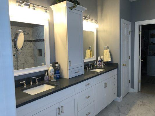 Master Bath complete with sinks and cabinets & new lights and mirrors