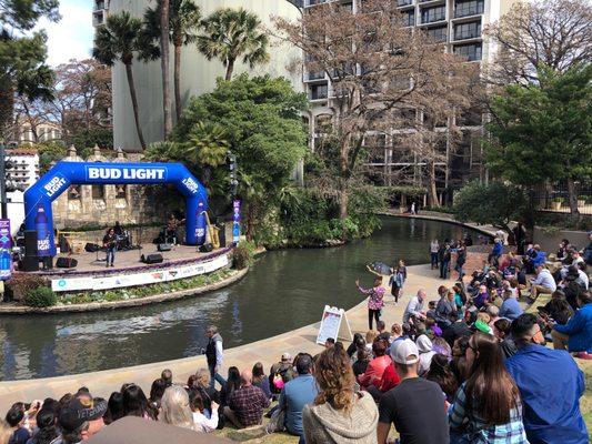 What a great day to be on the Riverwalk and experiencing Mardi Gras from our YELP seats!