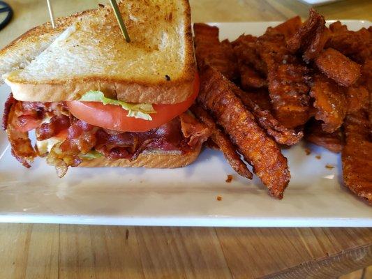 BLT with sweet potato fries