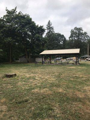 Picnic shelter and bathrooms