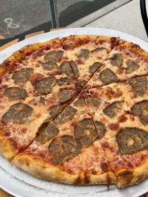 Large Meatball Pizza - these meatball slices were incredibly flavorful; had me wanting a Meatball Hero. SO GOOD!