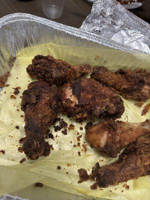 Burnt fried chicken