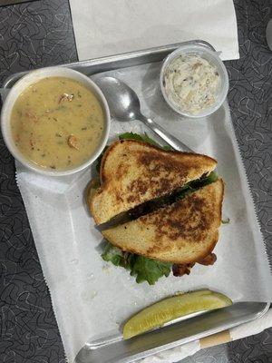 BLT with Creamy Jalapeño soup