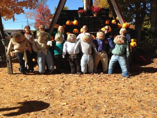 Happy girls after our scarecrow workshop!