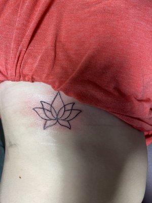 Lotus flower on ribs