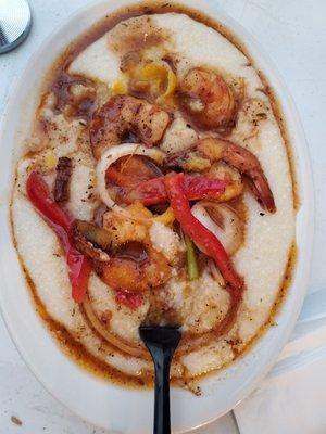 Shrimp & grits @ Carribean Spices.