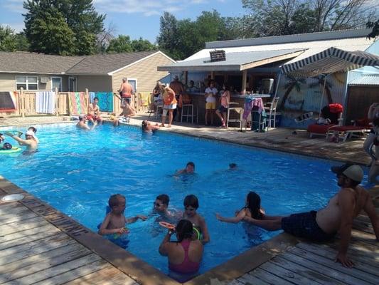 The pool and tiki bar are extremely popular & a fun place to relax and cool off.  Horseshoes, cornhole and volleyball also avail