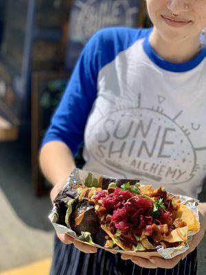 BBQ Jackfruit Nachos! Gluten Free and Vegan!