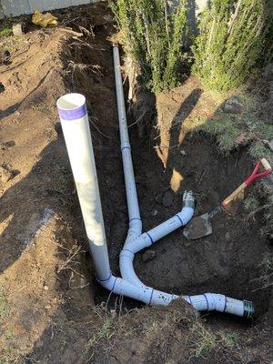 This sewer like collapsed due to it being piped through an old septic tank . Mr. Rooter came to the Rescue !