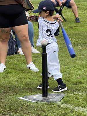 my boy at bat