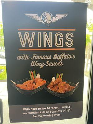 Buffalos wings inside the store!!