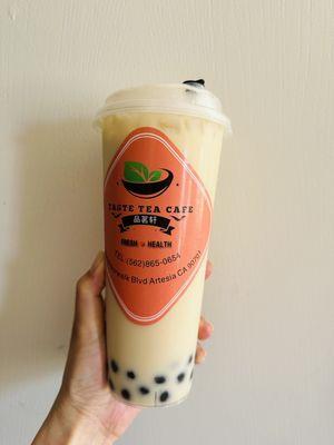 Honey Milk Tea (less sweet)!!