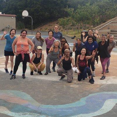 Some of the Zumba Crew at my Outdoor Class @ MLK Middle School. CardioWithCarah.com