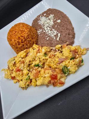 Huevos a la mexicana  combination 
New menu