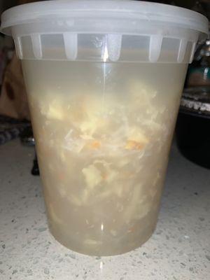 This is the egg drop soup I highly do not recommend. Very water down and unflavored. I did not eat it because it was not good at all.