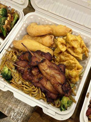 A12. Any 3 Appetizers added lo mein