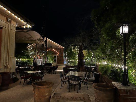 Patio at night