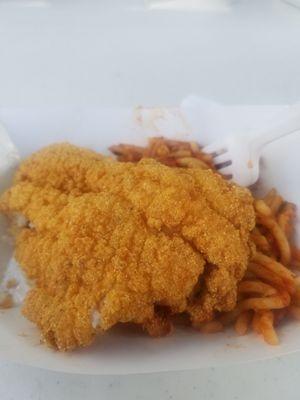 Free catfish tilapia or perch with spaghetti