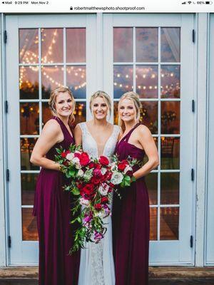 Happy bride and bridesmaids