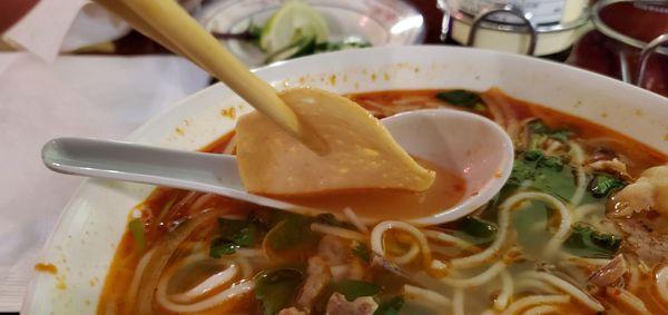 Spicy beef noodle soup (bun bo hue)