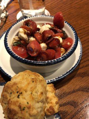 Ordered off the Sides Menu: Caprese Salad and Cheddar Biscuits (3/10/2019