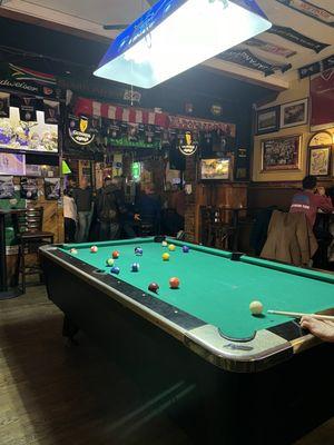 Back room with pool table