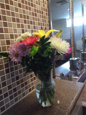 Always fresh flowers in the ladies room-2016