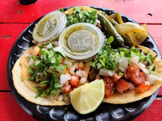 Steak, pork, & shrimp tacos