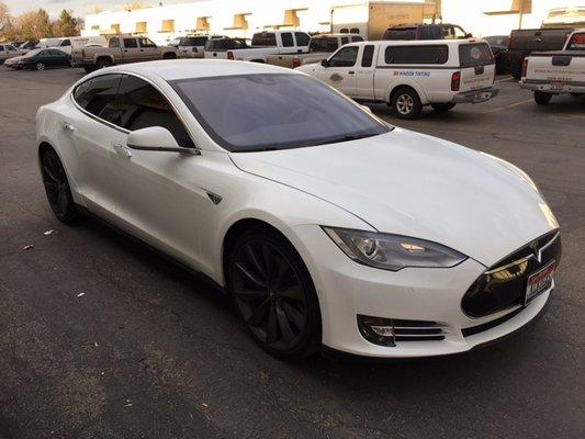 Tesla S...one of many we have tinted in the past few years.